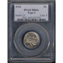 1913 Buffalo 5C. Type 2 PCGS MS66