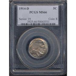 1914-D Buffalo 5C PCGS MS66