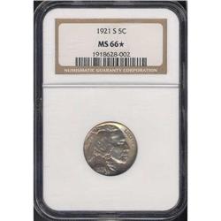 1921-S Buffalo 5C NGC MS66*