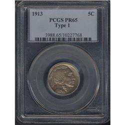 1913 Buffalo 5C. Type 1 PCGS Proof 65