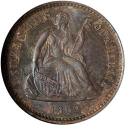 1862 Liberty Seated H10C NGC MS65