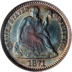 1871 Liberty Seated H10C NGC MS68*