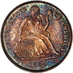 1865 Liberty Seated 10C NGC MS65