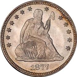 1877 Liberty Seated 25C NGC MS67*