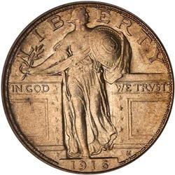 1916 Liberty Standing 25C PCGS MS63