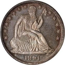 1891 Liberty Seated 50C NGC MS67