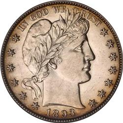 1893-S Barber 50C PCGS MS62
