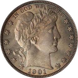 1901 Barber 50C PCGS MS65