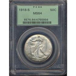 1918-S Liberty Walking 50C PCGS MS64