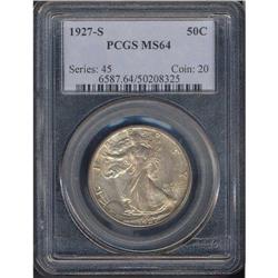 1927-S Liberty Walking 50C PCGS MS64