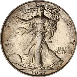 1937 Liberty Walking 50C NGC PF67