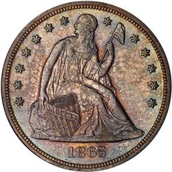 1865 Liberty Seated $1 ANACS MS60