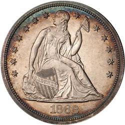 1868 Liberty Seated $1 PCGS Proof 64