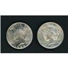 Image 1 : Lot of Two Peace Dollars Raw