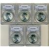 Image 1 : Lot of Five Peace Dollars PCGS MS65