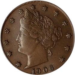 1906 Liberty 5C PCGS AU55 Mint Error