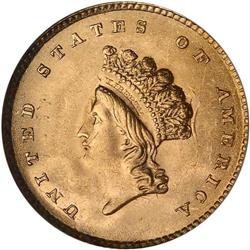 1854 $1 Gold Indian NGC MS65