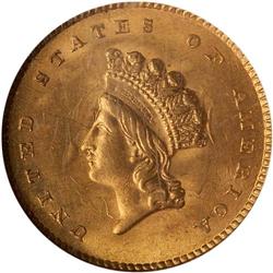 1854 $1 Gold Indian Type II NGC MS63