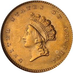 1854 $1 Gold Indian Type II NGC MS63