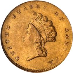 1854 $1 Gold Indian Type II NGC MS62