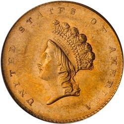 1855 $1 Gold Indian Type II PCGS MS63