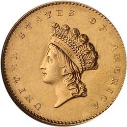 1855 $1 Gold Indian Type II NGC MS63