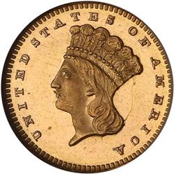 1866 $1 Gold Indian NGC MS67PL *