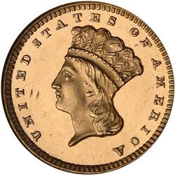 1874 $1 Gold Indian NGC PF66CAMEO