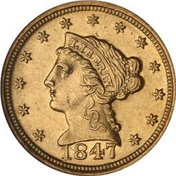 1847-D $2.50 Liberty NGC MS60