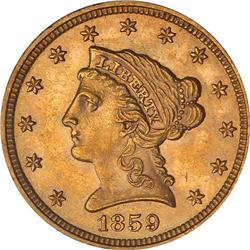 1859 $2.50 Liberty PCGS MS63
