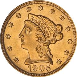 1905 $2.50 Liberty NGC MS66