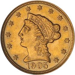 1905 $2.50 Liberty NGC MS66