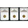 Image 1 : Lot of Three Liberty Quarter Eagles NGC
