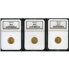 Image 1 : Lot of Three $2.5 Liberty Heads NGC MS63