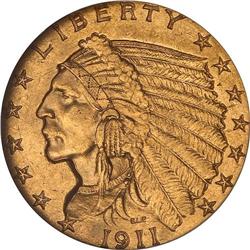 1911-D $2.50 Indian NGC AU58