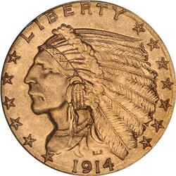 1914-D $2.50 Indian NGC MS63
