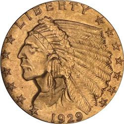 1929 $2.50 Indian NGC MS64
