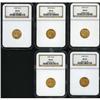 Image 1 : Lot of Five $2.5 Indian Heads NGC MS64