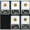 Image 2 : Lot of Five $2.5 Indian Heads NGC MS64