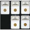 Image 3 : Lot of Five $2.5 Indian Heads NGC MS64