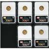 Image 2 : Lot of Five $2.5 Indian Heads NGC MS64