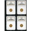 Image 1 : Lot of Four $2.5 Indian Heads NGC MS64