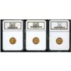 Image 1 : Lot of Three $2.5 Indian Heads NGC MS64
