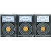 Image 3 : Lot of Three $2.5 Indian Heads PCGS MS64
