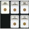 Image 1 : Lot of Five 1925-D $2.5 Indian Heads NGC MS64