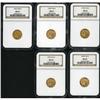 Image 1 : Lot of Five 1925-D $2.5 Indian Eagles NGC MS63