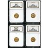 Image 1 : Lot of Four $2.5 Indian Heads NGC MS63