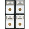 Image 1 : Lot of Four $2.5 Indian Heads NGC MS63