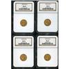 Image 3 : Lot of Four $2.5 Indian Heads NGC MS63