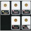 Image 2 : Lot of Five $2.5 Indian Heads NGC MS64